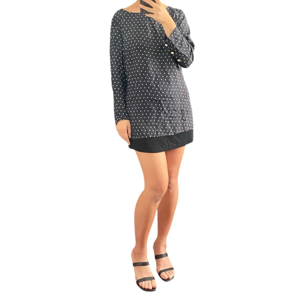 ESCADA 100% Silk Polka Dot Print Top